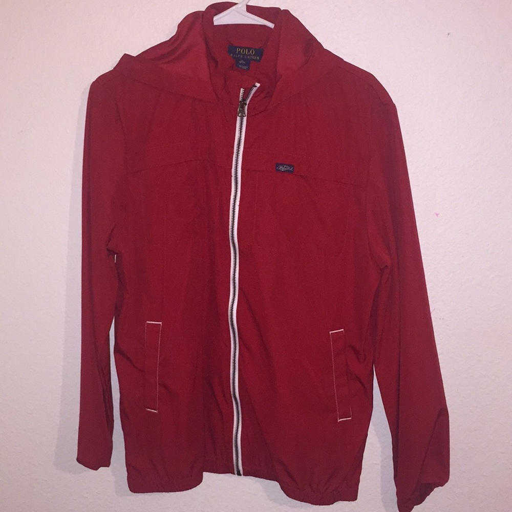 red polo jacket